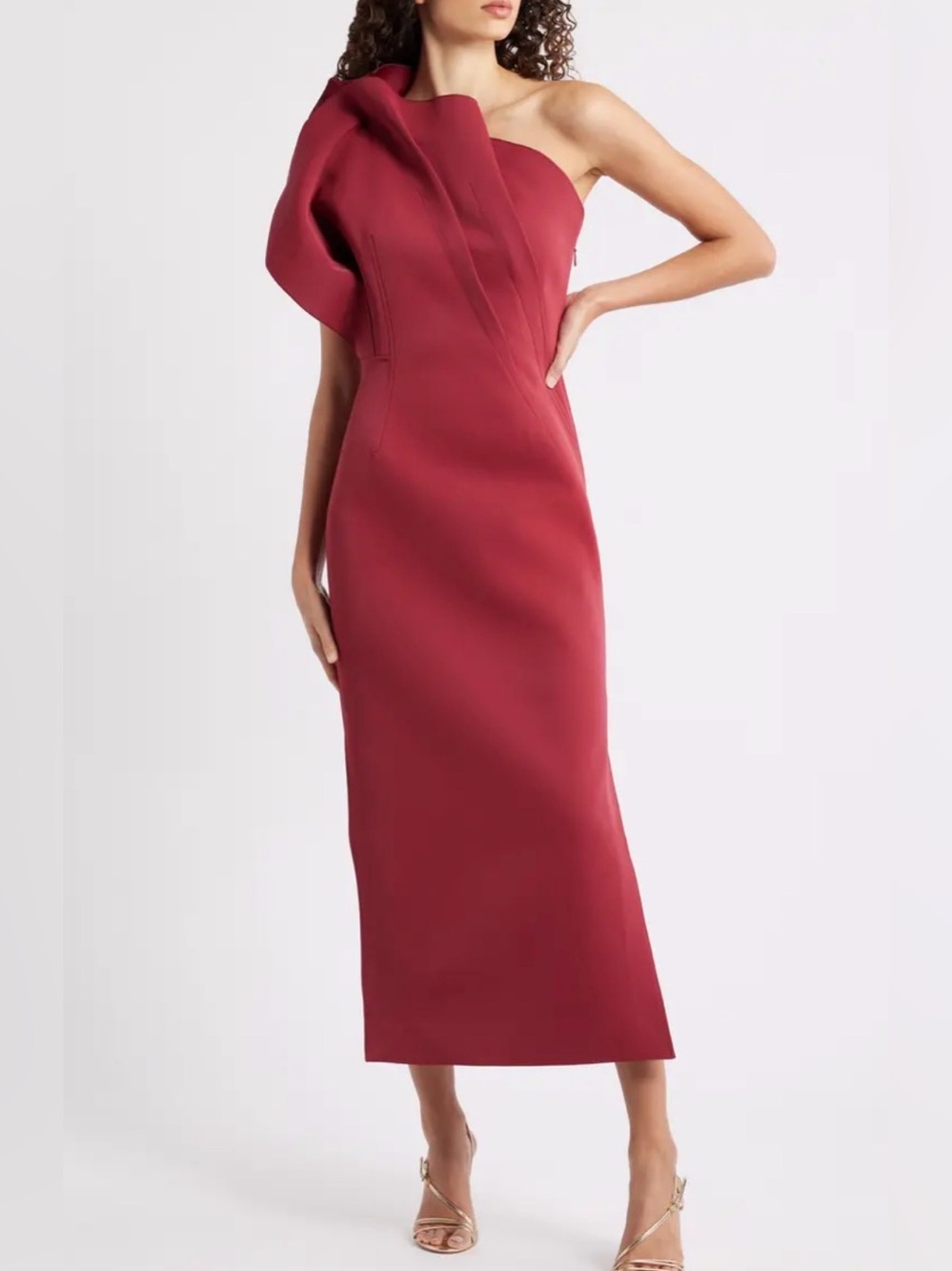 Acler Hawkley One-Shoulder Midi Dress size 6
